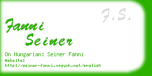 fanni seiner business card